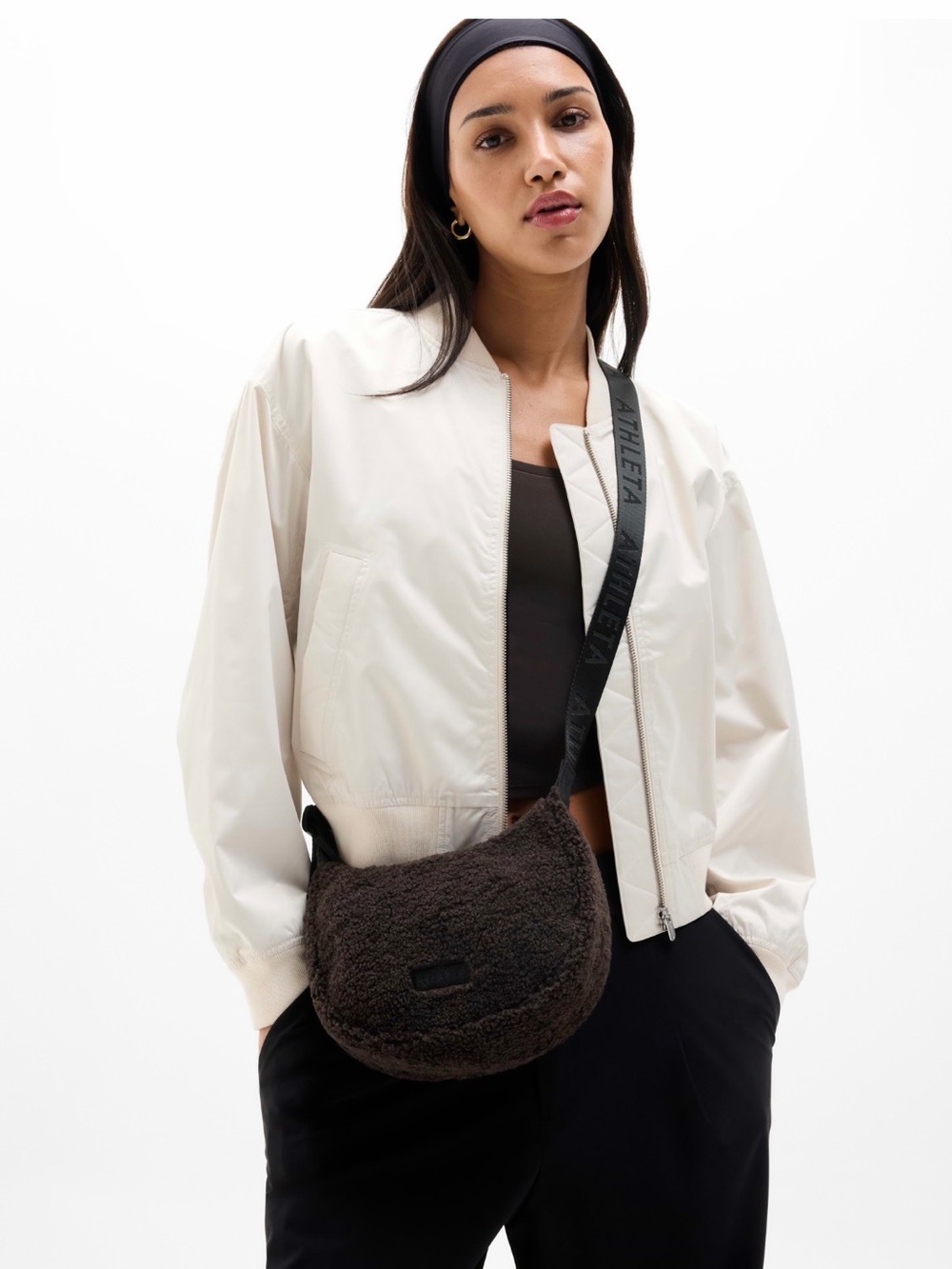 Athleta All About Sherpa Mini Crescent Bag